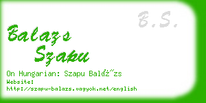 balazs szapu business card